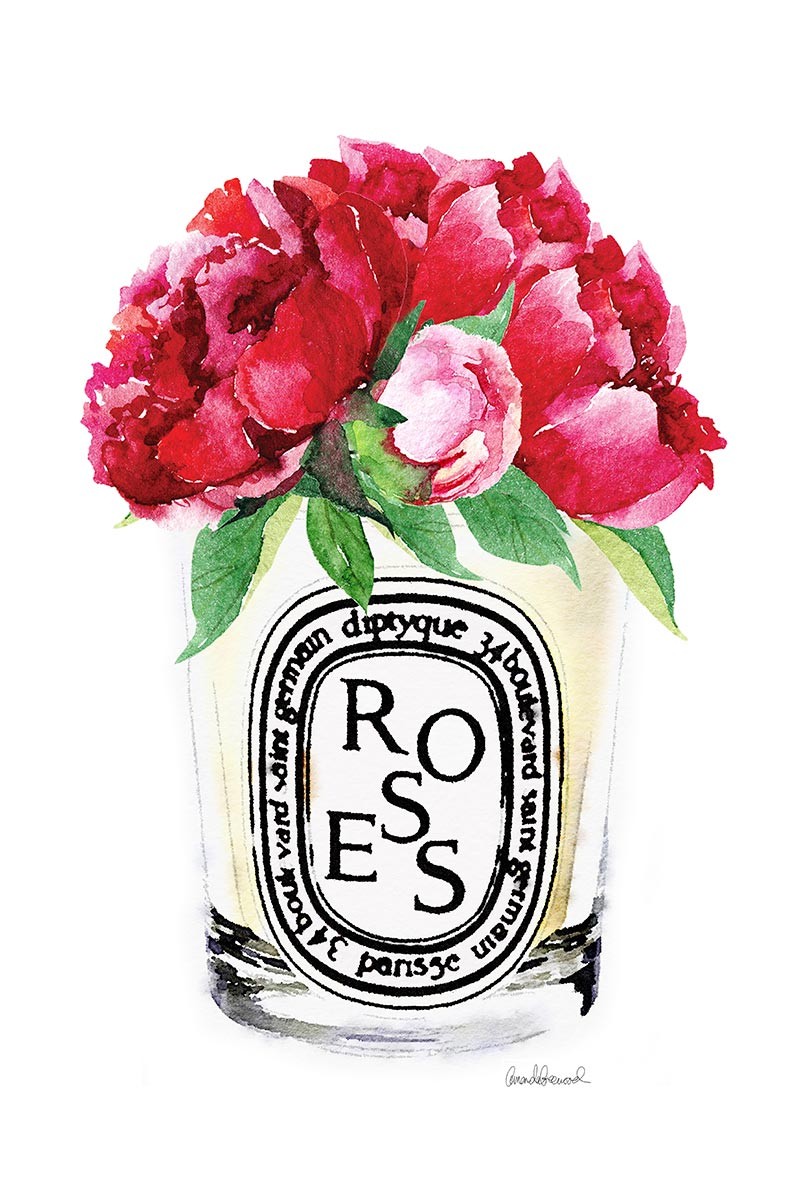 Candle & rRed Peonies