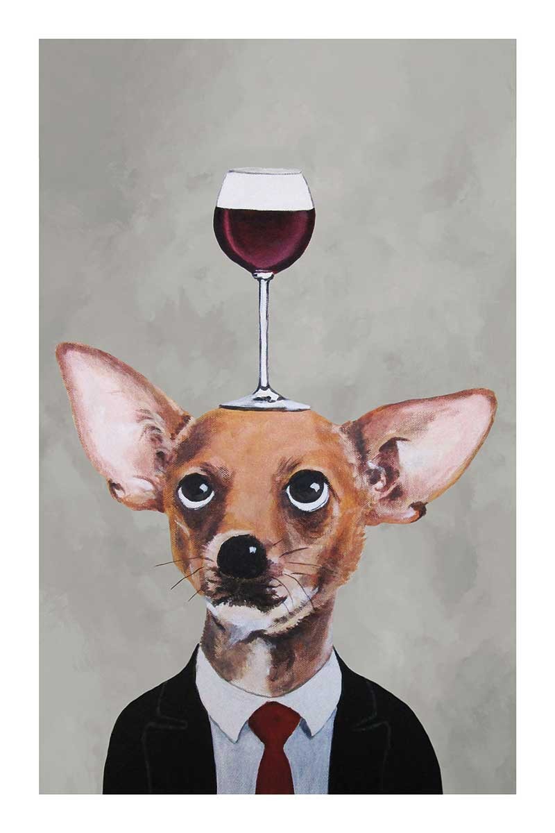 Chihuahua with Wineglass