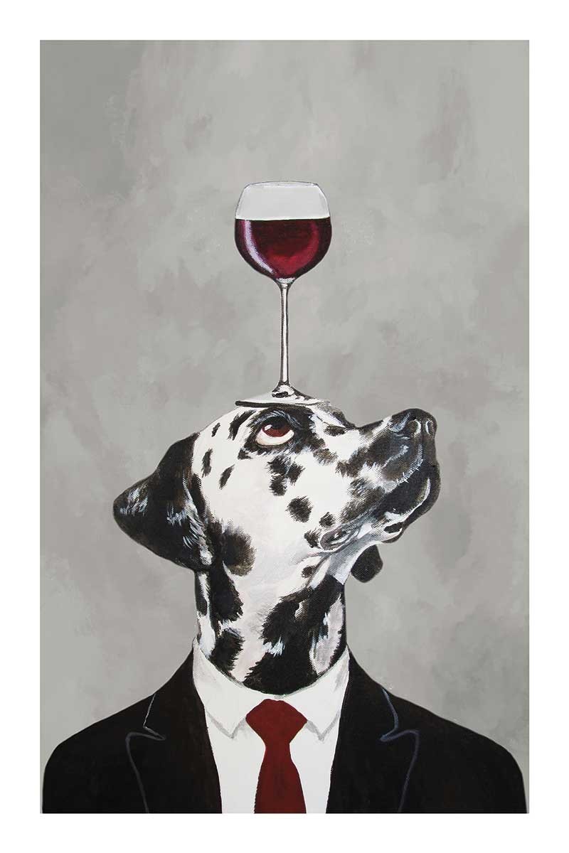 Dalmatian with Wineglass