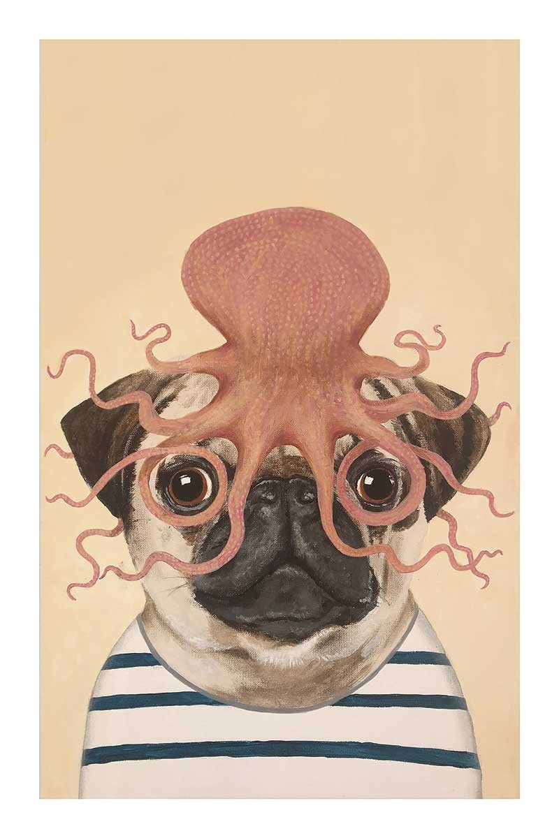 Pug with Octopus