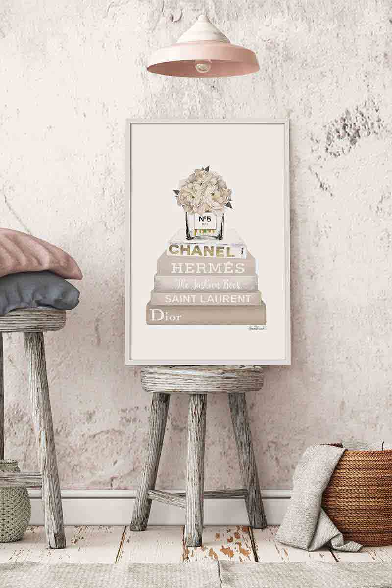 Cream Peonies & Books 2