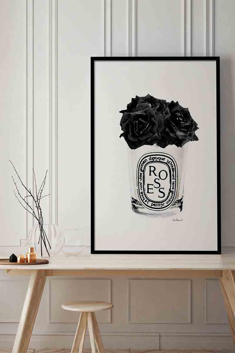 Candle & Black Rose 2
