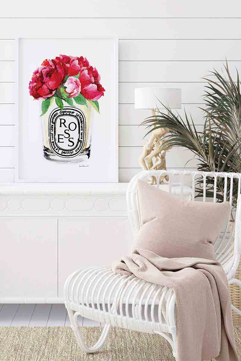 Candle & rRed Peonies 2