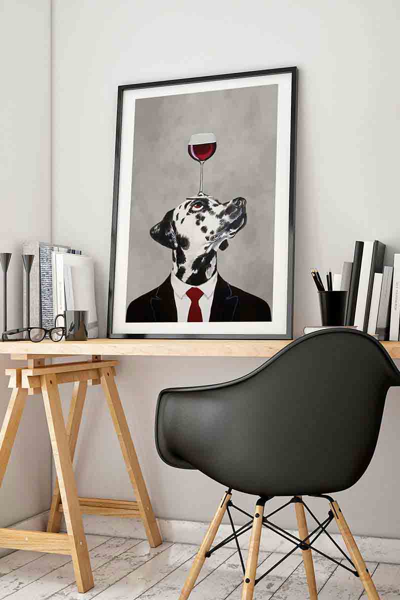 Dalmatian with Wineglass 2