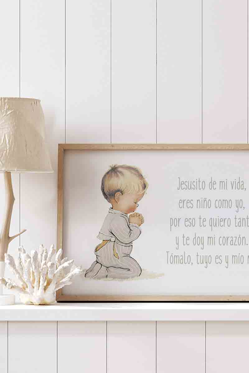 Niño Rezando con Oración Liso 2