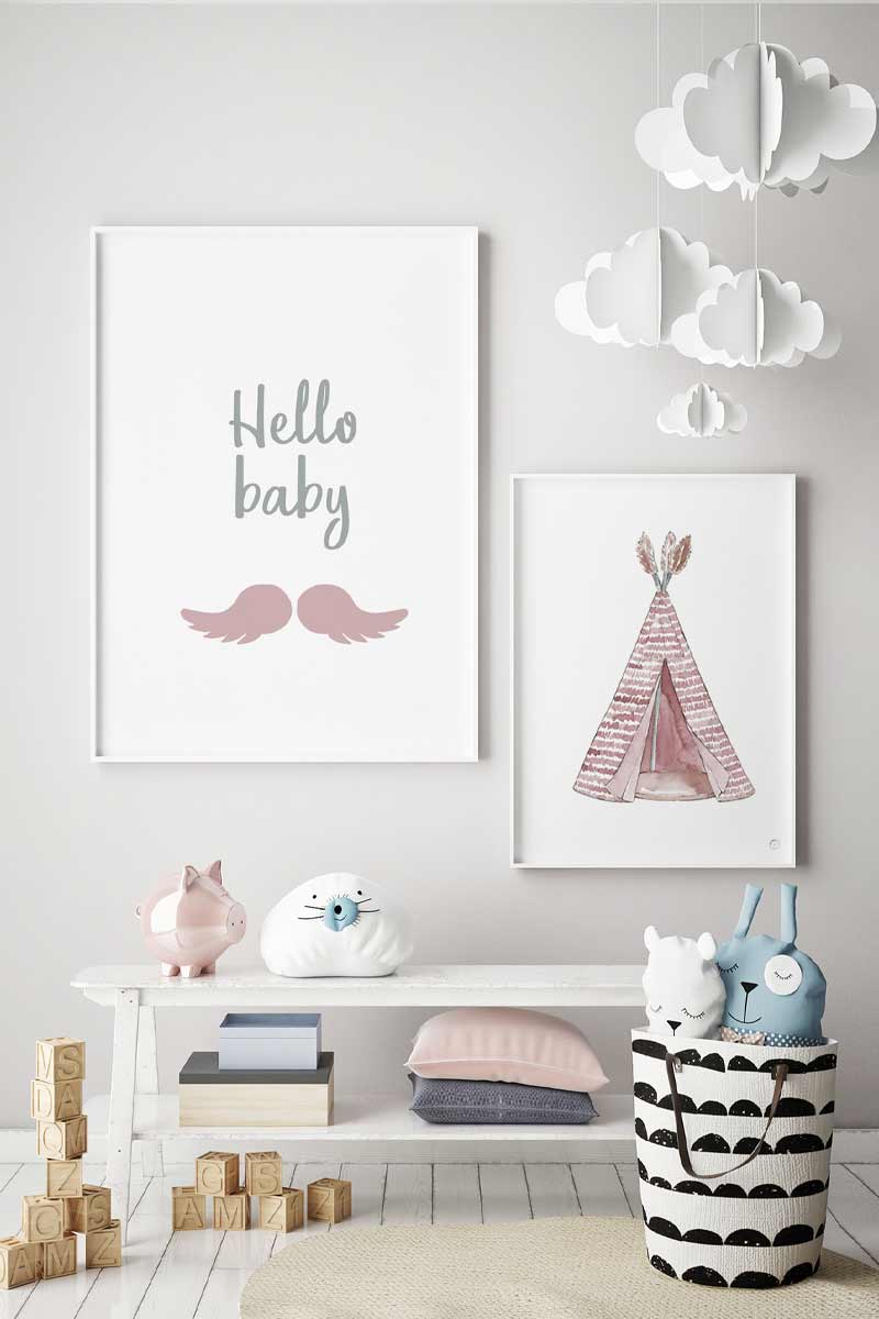 Set de 2 Láminas Hello Baby 2