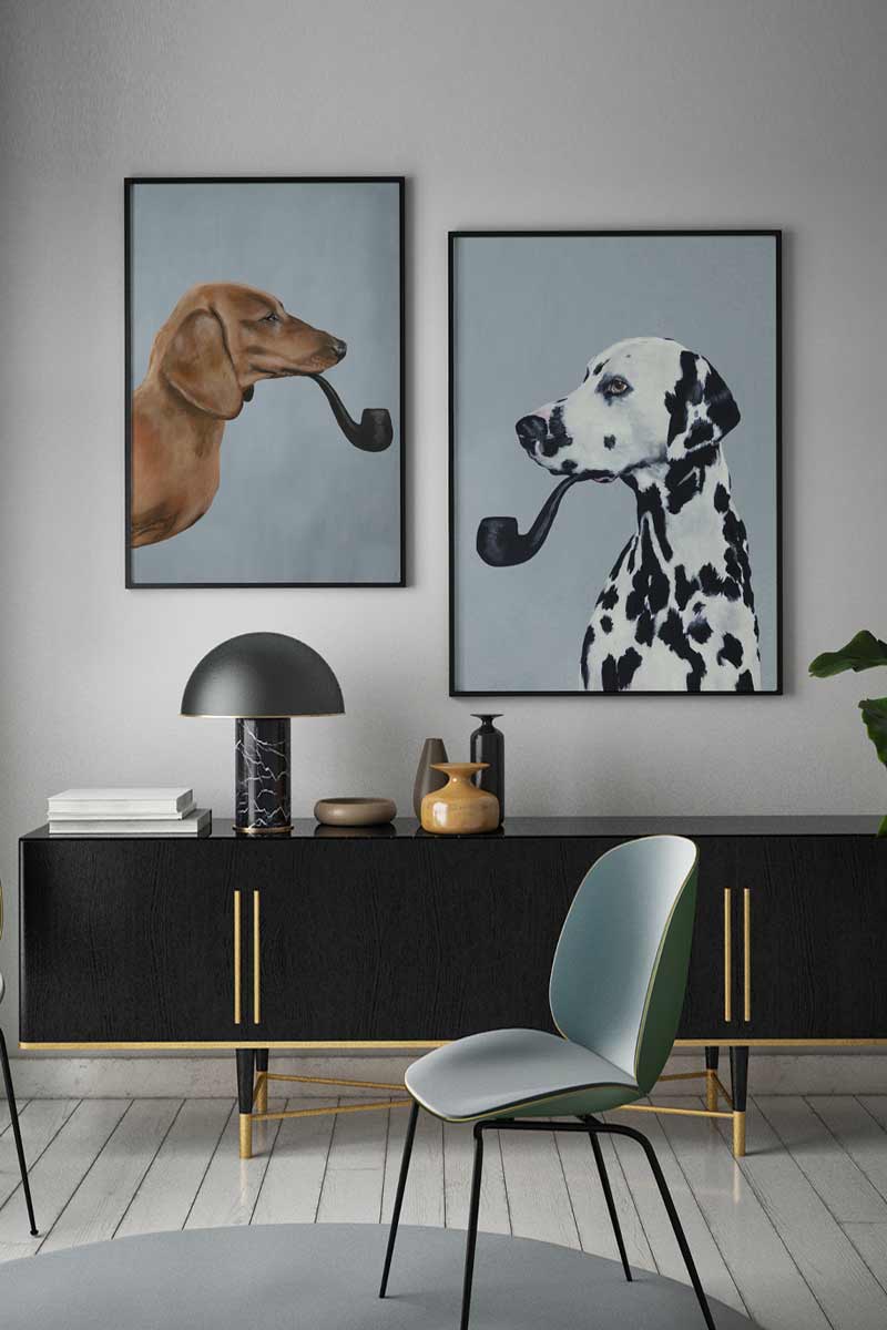 Set de 2 Láminas Perros Pipa 2