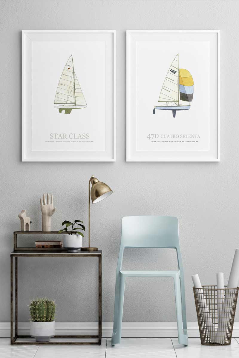 Set de 2 Láminas Veleros 2